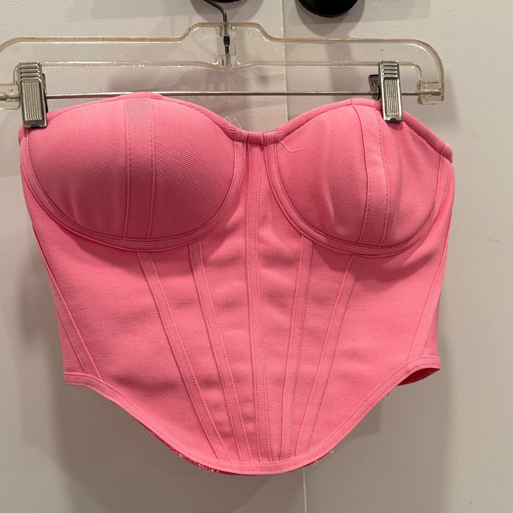 Fashion Nova Vibrant Pink Corset Top